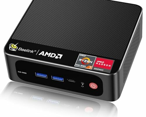 Beelink Mini PC AMD Ryzen 7 5700U Up to 4.3GHz 8C/16T, SER5 16GB RAM 1TB SSD Graphics 8core 1900 MHz, M.2 SSD NVME 2280 Mini Computer WiFi 6/BT5.2/HDMI/DP/USB3.2,Gaming/Office