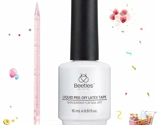 beetles Gel Polish Latex Liquid Nail Simple Peel off Cuticle Guard for Nail Polish Nail Art Liquid Latex Barrier Protector 15ml White Gel Polish Manicure Cuticle Protectors Gifts for women