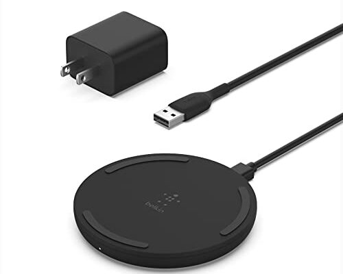 Belkin Quick Charge Wireless Charging Pad - 15W Qi-Certified for iPhone, Samsung Galaxy, Apple Airpods Pro & More - Charge While Listening to Music, Streaming Videos, & Video Calls - Black