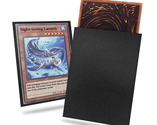 Black Yu-gi-oh Card Sleeve 200 Pack, Japanese Small Card Sleeves Photocard Sleeves 62x89mm, Back textured Perfect Shuffling, Protect Your Japanese Sized Trading Cards Kpop Photocard Never Tear