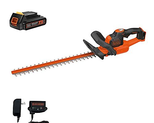 BLACK+DECKER 20V MAX Cordless Hedge Trimmer with Power Command Powercut, 22-Inch (LHT321FF)