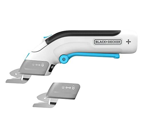 BLACK+DECKER 4V MAX Electric Fabric Scissors, Cordless, USB Rechargeable (BCSC115FF), White