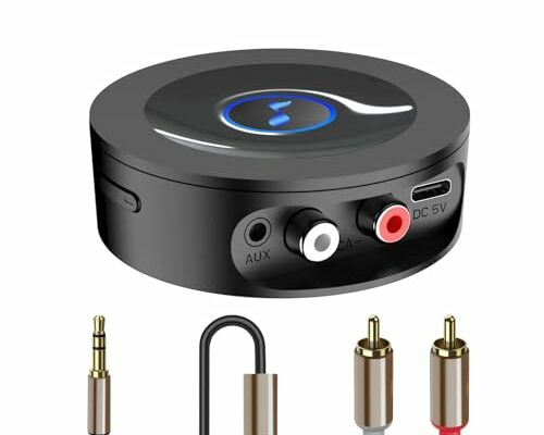 Bluetooth 5.2 Receiver for Home Stereo, AUX Bluetooth Adapter for Stereo Receiver, HiFi, Wired Speaker, with Jack 3.5mm / RCA, Long Range, Low Latency and HD Audio