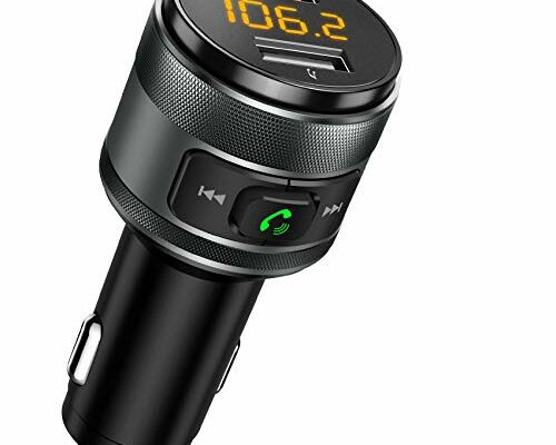 Bluetooth 5.3 FM Transmitter for Car, 3.0 Wireless Bluetooth FM Radio Adapter Music Player FM Transmitter/Car Kit with Hands-Free Calling and 2 USB Ports Charger Support USB Drive