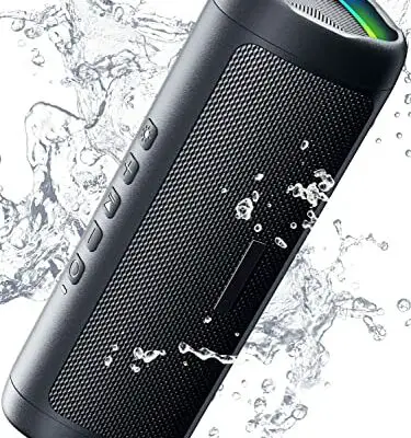 Bluetooth Speaker with HD Sound, Portable Wireless, IPX5 Waterproof, Up to 24H Playtime, TWS Pairing, BT5.3, for Home/Party/Outdoor/Beach, Electronic Gadgets, Birthday Gift (Black)