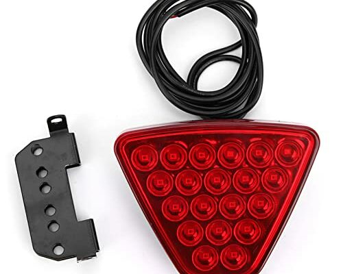 Brake Light for Motorcycle AT, 12V Auto Tail Light 20 LEDs Brake Reverse Warning Lamp Flash Strobe Universal(Red)