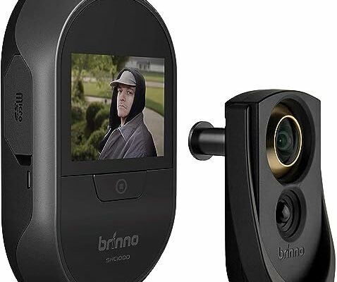 Brinno Front Door Peephole Security Camera- Motion Detection - Knocking Sensor- Easy to Install- Superior Battery Life - Clear Image - Wire-Free - Digital Visitor Log- Black (SHC1000)