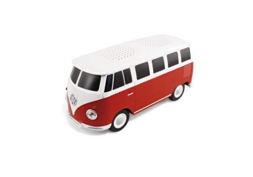 BRISA VW Collection - Volkswagen Portable Bluetooth Speaker Wireless Box with rechargable battery T1 Bus Campervan (Scale: 1:20/Classic Bus) (Red)