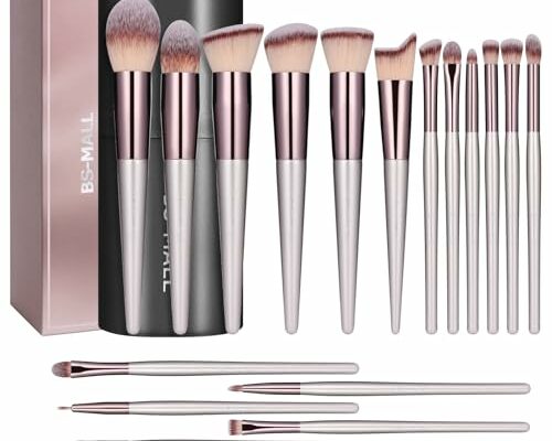 BS-MALL Makeup Brush Set 18 Pcs Premium Synthetic Foundation Powder Concealers Eye shadows Blush Makeup Brushes with black case