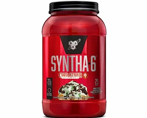 BSN Syntha-6 Whey Protein Powder, Cold Stone Creamery- Mint Mint Chocolate Chocolate Chip Flavor, Micellar Casein, Milk Protein Isolate Powder, 25 Servings