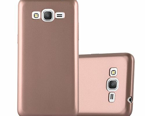 Cadorabo Case compatible with Samsung Galaxy GRAND PRIME in METALLIC ROSÉ GOLD - Shockproof and Scratch Resistant TPU Silicone Cover - Ultra Slim Protective Gel Shell Bumper Back Skin