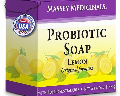 Candida Freedom Massey's CF 100% Natural Probiotic Soap Bar - Elevate Your Skincare Routine with Potent Tea Tree and Refreshing Lemon Essence - Pure Citrus Bliss 4oz