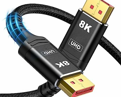 Capshi 2 PACK VESA Certified 1.4 8K DisplayPort Cable 10FT, DP Cable (8K@60Hz, 4K@144Hz, 2K@240Hz) HBR3 Support 32.4Gbps, HDCP 2.2, HDR10 FreeSync G-Sync for Gaming Monitor 3090 Graphics PC