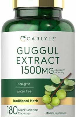 Carlyle Guggul Extract 1500mg | 180 Capsules | Guggulsterone Supplement | Non-GMO and Gluten Free