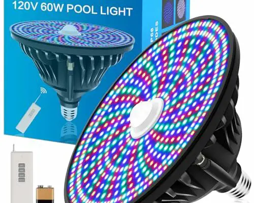 CEDIO Pool Lights for Inground Pool, 120V 60W Led Pool Light Bulb for Inground Pool, Color Changing Underwater Pool Light with Remote Control, E26/E27 Replacement for Pentair Hayward Fixture