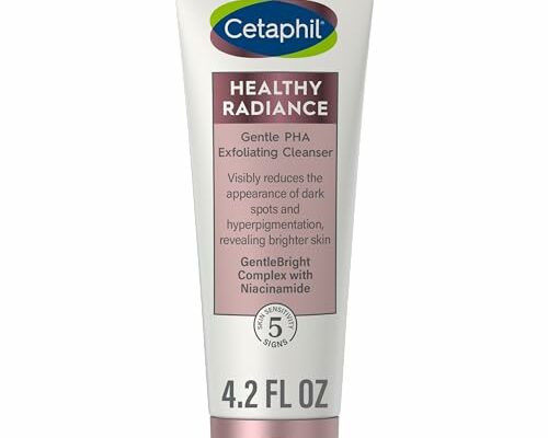 Cetaphil Face Wash, Healthy Radiance Gentle Exfoliating Cleanser, Visibly Reduces Look of Dark Spots and Hyperpigmentation, Designed for Sensitive Skin, Hypoallergenic, Fragrance Free, 4.2oz