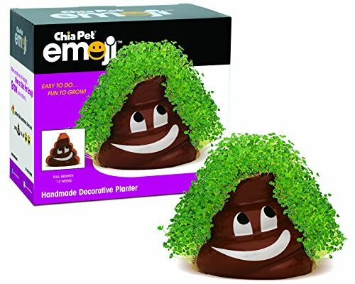 Chia Pet Emoji Poopy with Seed Pack, Decorative Pottery Planter, Easy to Do and Fun to Grow, Novelty Gift, Perfect for Any Occasion