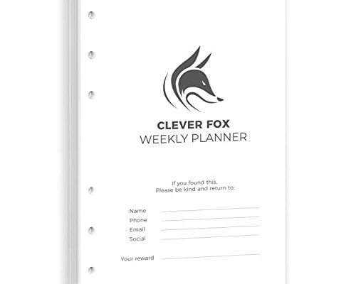 Clever Fox Weekly Planner Binder Refills – 12-Month Planner Page Refill Set - Planner for Time Management & Weekly Tasks – Work & Life Organizer with To Do List – Undated A5 Pages