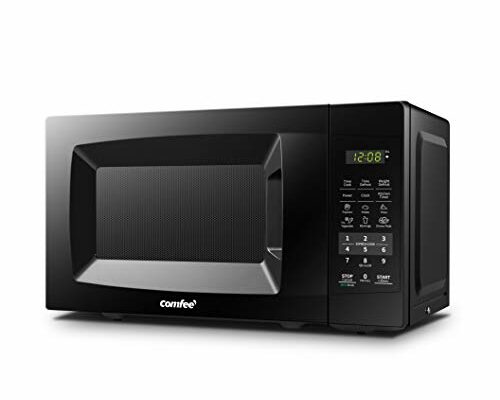 Comfee EM720CPL-PMB Countertop Microwave Oven with Sound On/Off, ECO Mode and Easy One-Touch Buttons, 0.7 Cu Ft, Black