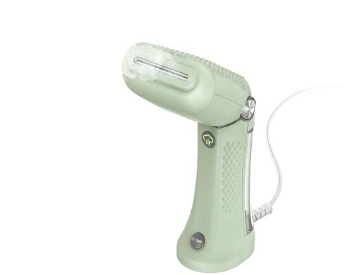 Conair Handheld Garment Steamer for Clothes - Power Steam: Small Size, Big Power - Great for Home, Office, or Travel with Dual Voltage for Worldwide Use, Mint Green