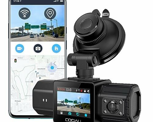 COOAU Dual Dash Cam 2.5K+1080P, Dash Cam Front and Inside, Built-in GPS and WiFi, Dash Camera for Cars, Perfect for Uber and Taxi Drivers, Night Vision, Accident Record, 24Hr Parking Mode