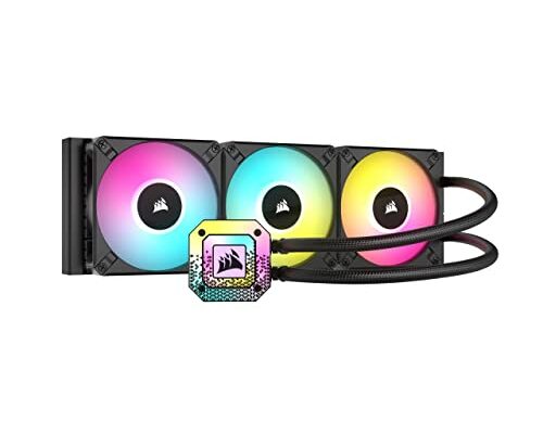 Corsair iCUE H150i Elite CAPELLIX XT Desktop Liquid CPU Cooler - Three AF120 RGB Elite Fans - 360mm Radiator - Intel® LGA 1700, 1200, 115X, 2066, AMD® AM5, AM4 - Included iCUE Commander CORE - Black