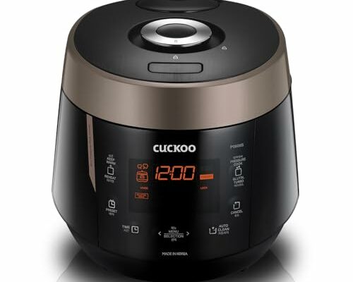 CUCKOO CRP-P0609S | 6-Cup (Uncooked) Pressure Rice Cooker | 12 Menu Options: Quinoa, Nu Rung Ji, GABA/Brown Rice & More, Made in Korea | Black/Copper