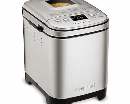 Cuisinart Bread Maker Machine, Compact and Automatic, Customizable Settings, Up to 2lb Loaves, CBK-110P1, Silver,Black