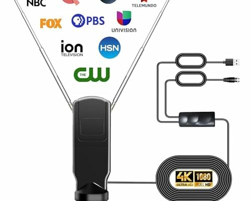 CXYHMG TV Antenna for Smart TV, 360° Reception Digital HD Antenna without Cable Indoor Outdoor, Support 4K/8K/1080p for Free Local Channels, with Super Signal Booster, 1 PCS. (BLACK, 3.44IN)