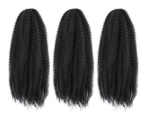 Dansama 18 Inch Marley Twist Braiding Hair, Fluffy Marley Hair for Faux Locs, Curly Braiding Hair Extensions (18 Inch (Pack of 3), 1)