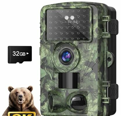 Dargahou Trail Camera 8k 60MP WiFi Game Camera with No Glow Night Vision Motion Activated IP66 Waterproof, 98ft 130° Hunting Cam Cell Phone App for Outdoor Wildlife Deer Monitoring.