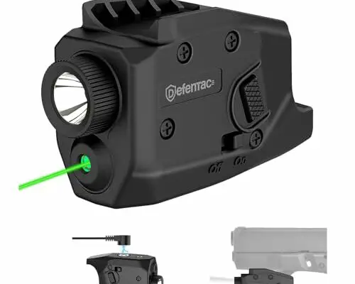 Defentac 350lm Green Pistol Laser Light Combo is Solely Compatible with Glock G26/G27/G28/G33/G39, NOT Fit for Other Pistols, Magnetic Rechargeable,