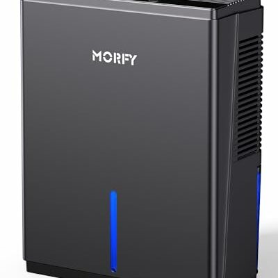 Dehumidifier, MORFY Dehumidifiers for Home for Room, 74 OZ Small Dehumidifier for Bedroom, Bathroom, RV, Closet, Dual-Semiconductor Quiet Dehumidifier with Drain Hose, 7 Colors LED Auto Shut Off