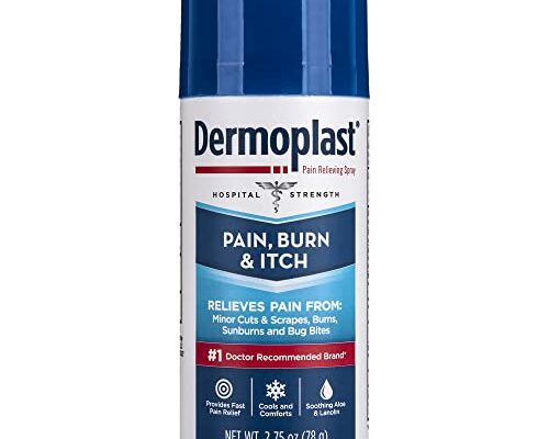 Dermoplast Pain, Burn & Itch Relief Spray for Minor Cuts, Burns and Bug Bites, 2.75 Oz (Packaging May Vary)