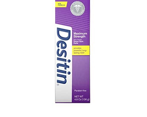 Desitin Maximum Strength Baby Diaper Rash Cream with 40% Zinc Oxide for Treatment, Relief & Prevention, Hypoallergenic, Phthalate- & Paraben-Free Paste, 4.8 oz