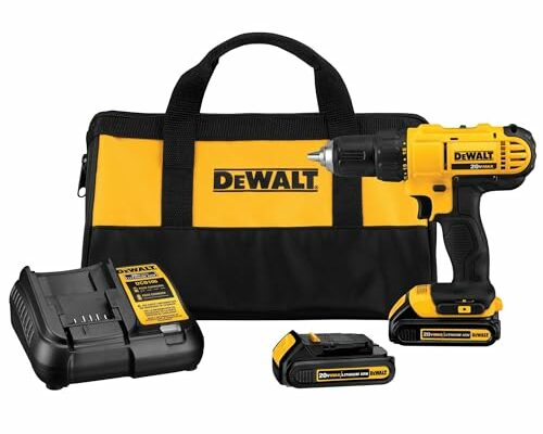 DEWALT 20V Max Cordless Drill/Driver Kit, Includes 2 Batteries and Charger (DCD771C2)