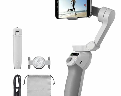 DJI Osmo Mobile SE Intelligent Gimbal, 3-Axis Phone Gimbal, Portable and Foldable, Android and iPhone Gimbal with ShotGuides, Smartphone Gimbal with ActiveTrack 6.0, Vlogging Stabilizer