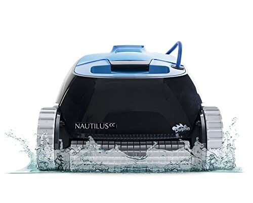 Dolphin Nautilus CC Automatic Robotic Pool Vacuum Cleaner, Wall Climbing Scrubber Brush, Top Load Filter Access, Ideal for Above/In-Ground Pools up to 33 FT in Length