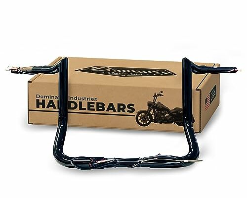 Dominator Industries 1 1/4" PRE-WIRED 12" Meathook Bar Ape Hangers Handlebars for 2014-2023 Harley-Davidson Bagger Touring Electra & Street Glide, Special, Ultra Limited, low (Gloss Black)