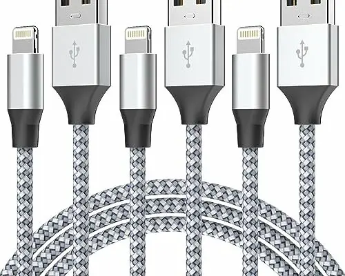 Durable iPhone Charger Cord 6ft 3Pack [Apple MFi Certified] Lightning Cable Nylon Braided Fast Charging Cable Compatible with iPhone 14/13/12 Pro Max/12Pro/11