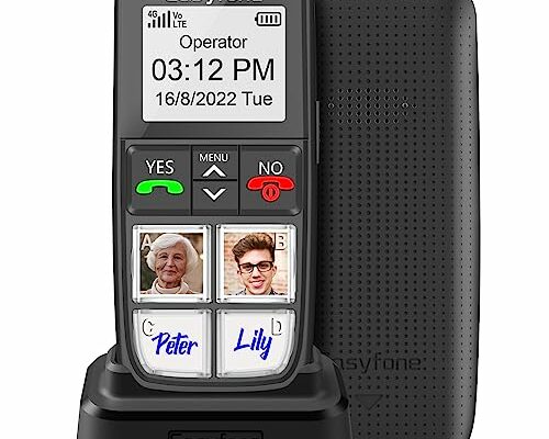 Easyfone T6 4G Picture Button Cell Phone for Seniors and Kids | Easy-to-Use | Clear Sound | Easy Charging Dock | SOS Button | SIM Card Included | Good for Dementia, Alzheimer's and Kids (T6)