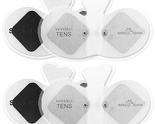 Easy@Home Tens Unit Wireless Electrode Pads Self Stick Carbon Pads, 4 Pack 6.5" x 3" Reusable - Non Irritating Design Pulse Massagers Replacement ETP015