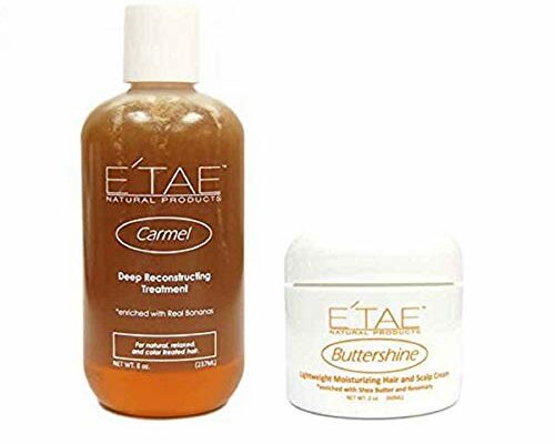 E'TAE Natural Products Carmel Deep Reconstructing Treatment 8oz, Buttershine Moisturizing Hair and Scalp Cream 2oz