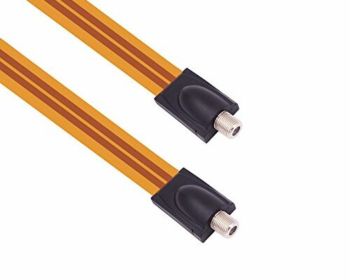 Fancasee (Ultra-thin Flat Coaxial Cable F Female to F Female Plug Jack Connector Adapter Coax Cable for Digital Audio Video TV Satellite Door Windows Outdoor Cable Wire Antenna Lead-in Indoor