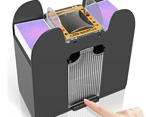 FEIERYA Automatic Card Shuffler 6 Deck,Battery-Operated Playing Card Shuffler for Home Card Game,Travel