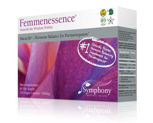 Femmenessence MacaLife – Clinically Proven for Perimenopause, Women’s Natural Hormone Balance Supplements, Relief of Hot Flashes, Night Sweats, Mood Swings, Dryness, 120 Maca Capsules, 60-Day Supply