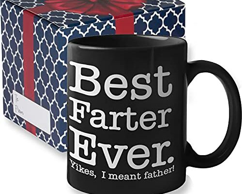 Find Funny Gift Ideas Best Farter Ever I Mean Father Funny Dad Mug Mug - World's Greatest Farter Funny Fathers Day Mugs Gifts from Kids Son, FathersDay Gifts for Dad from Daughter | (BFE Black)