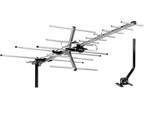 Five Star TV Antenna Indoor/Outdoor Yagi Satellite HD Antenna with up to 200 Mile Range - Attic or Roof Mount TV Antenna, Long Range Digital OTA Antenna for 4K 1080P with Mounting Pole