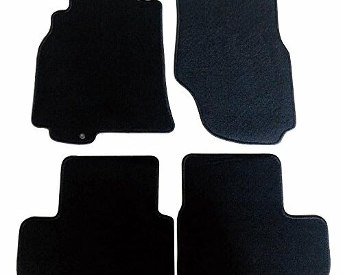 Floor Mats Compatible with 2003-2007 INFINITI G35 2 DOOR, Nylon Black Front Rear Carpet by IKON MOTORSPORTS, 2004 2005 2006