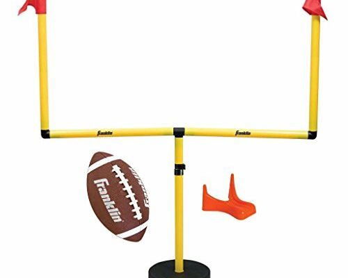 Franklin Sports Youth Football Goal-Post Set — Kids’ Football Goal Post with Mini Football — Fun Football Goal for All Ages — Easy Assembly — Adjustable Height — Weighted Base